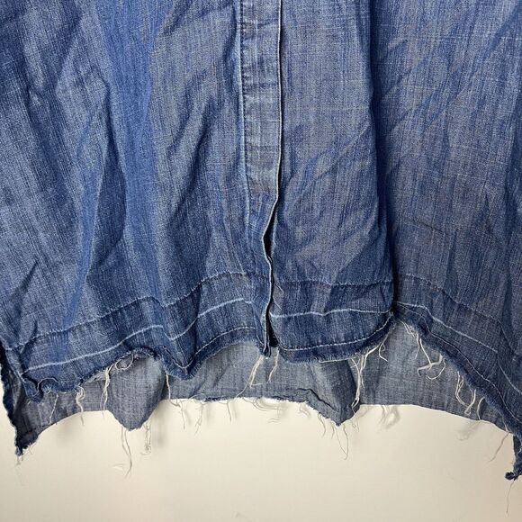 Madewell Shirt Dress Womens Large Blue Button Front Short Sleeve Collared 200 - Picture 2 of 9